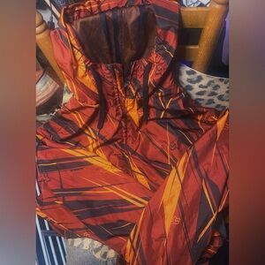 Fox Racing Men’s Medium  Red and Orange Windbreaker Jacket Waterproof Stylish